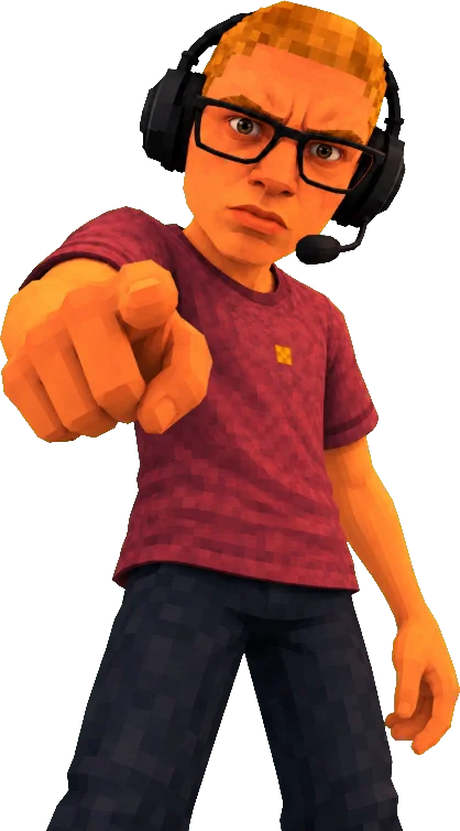 Trencher pointing straight at you